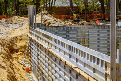 High angle view of construction site