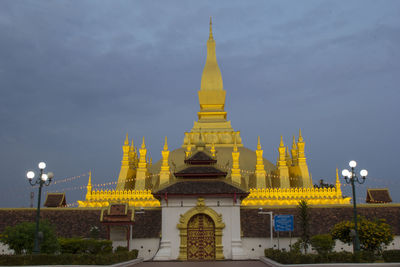 Temple against building