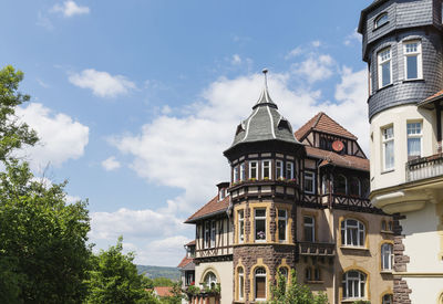 Low angle view of buildings against sky