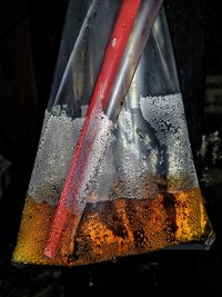 Close-up of wet glass