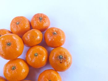 High angle view of orange fruits