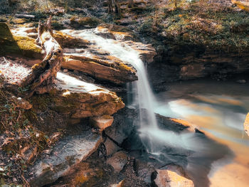 Scenic view of waterfall