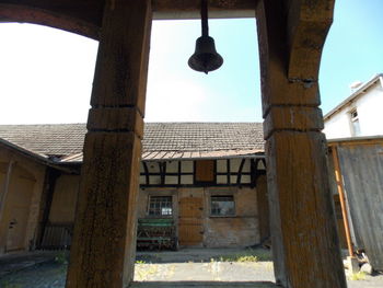 Low angle view of old building against sky