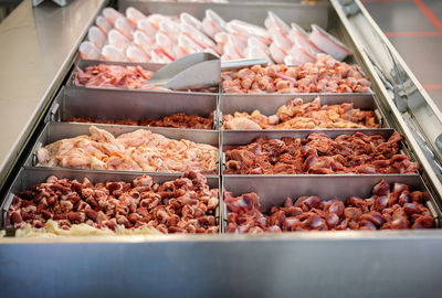 Food for sale at market stall