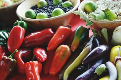 Close-up of red chili peppers