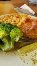 Close-up of food on table