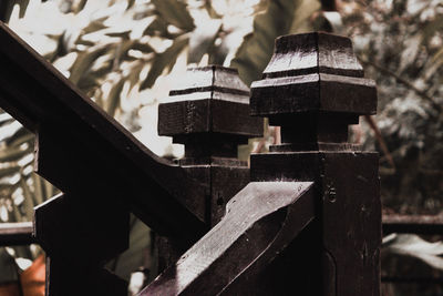 Close-up of cross at cemetery