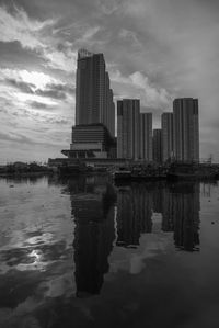 View of buildings against cloudy sky