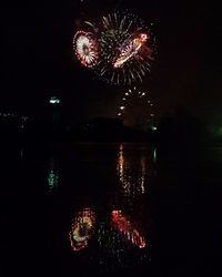 Fireworks display at night