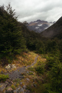 Scenic view of mountains against sky