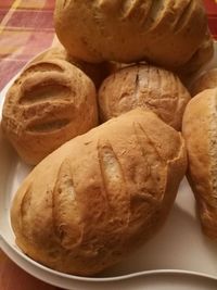 Close-up of bread in plate