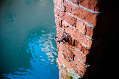 Close-up of water against blue sky