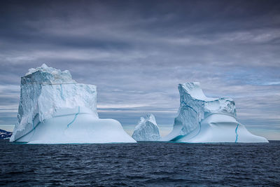 Panoramic view of sea against dramatic sky