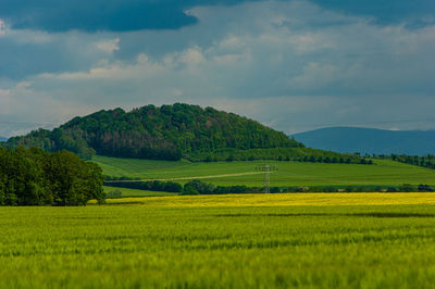 Knorr-berg hill near dittersbach a.d. eigen as seen from bernstadt a.d. eigen on a cloudy day