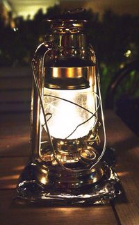 Close-up of illuminated lamp