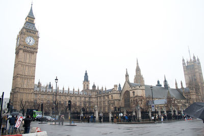 View of clock tower in city