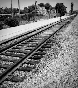 Railway tracks against sky