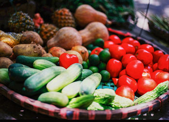 Close-up of vegetables for sale in market