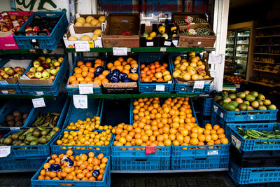 Fruits for sale at market stall