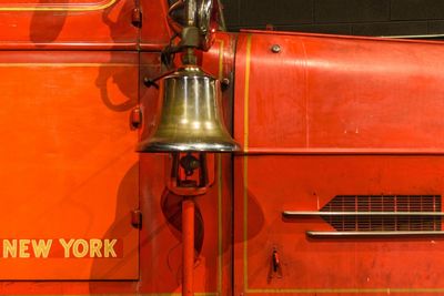 Close-up of red machine