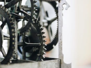 Close-up of clock gear