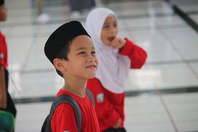 Portrait of a boy looking at camera