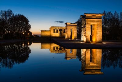 Reflection of buildings in water