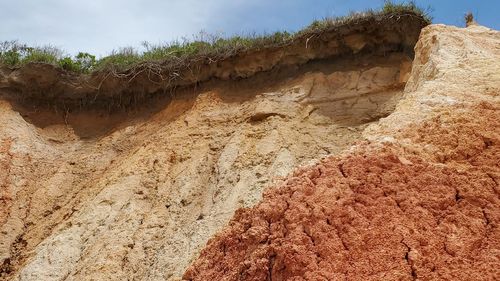 Low angle view of rock formations