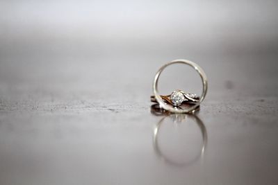 Wedding rings on table