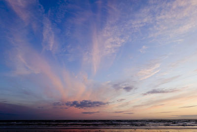 Scenic view of sea at sunset
