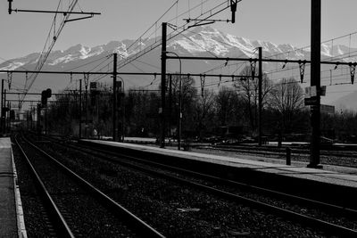 Railroad tracks against sky