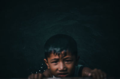 Portrait of boy in water