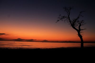 Scenic view of sea at sunset