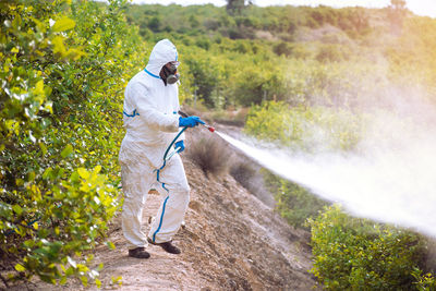 Man working in water