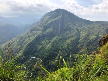 Scenic view of mountains against sky