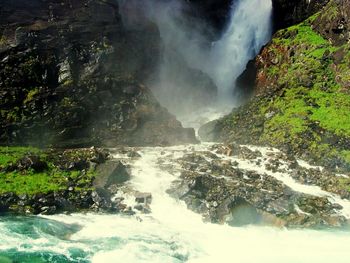 Scenic view of waterfall