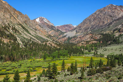 Scenic view of mountains against clear sky