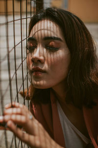 Close-up portrait of a young woman