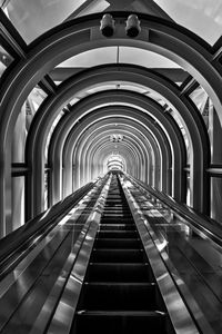 Low angle view of escalator in building