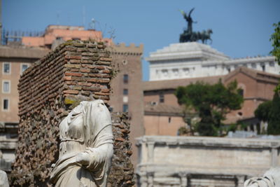 Statue of temple in city