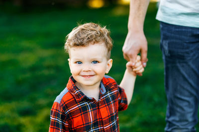 Portrait of father and son