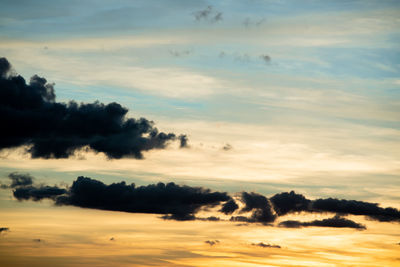 Low angle view of silhouette trees against sky during sunset