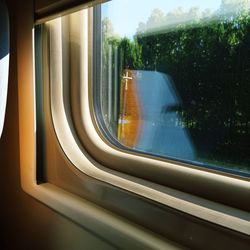 Train seen through window