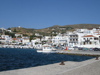 View of town with buildings in background