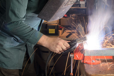 Low angle view of man working