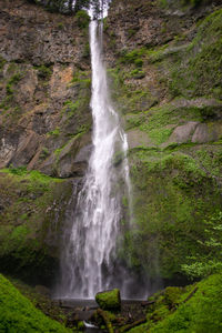 View of waterfall in forest