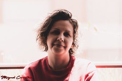 Portrait of smiling girl at home
