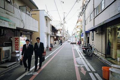 People walking in city