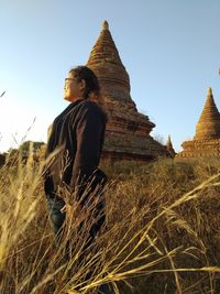 Statue of buddha against clear sky