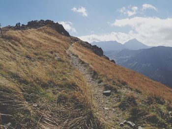 Scenic view of mountains against sky